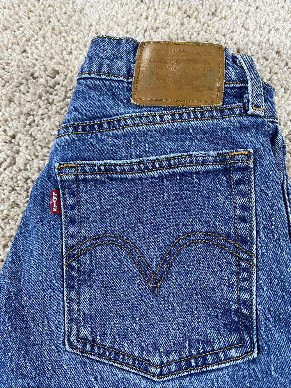Levi's Wedgie Straight Ankle 26 Dark Wash Blue Jean Denim Pants 26x28 - Picture 9 of 12